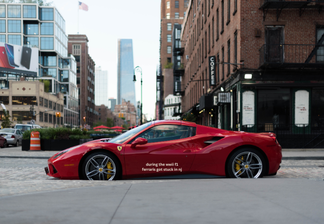 during the wwii f1 ferraris got stuck in nj
